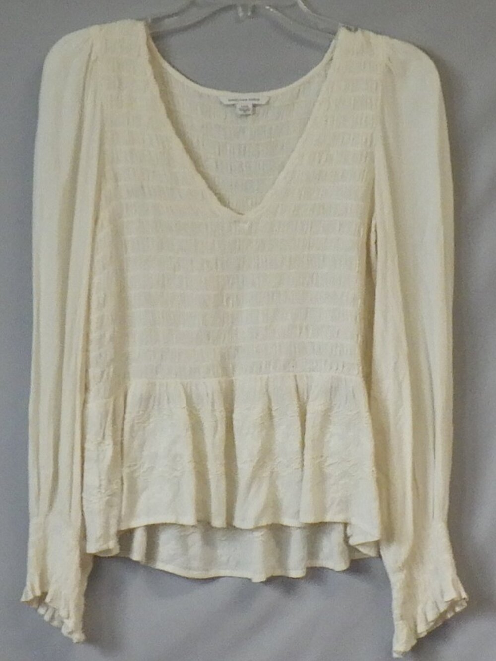 American Eagle Shirred Ruffle Top